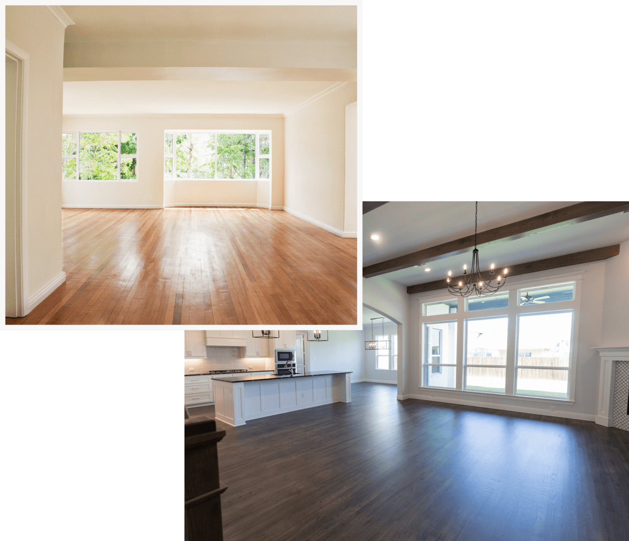 Spacious living area with large windows