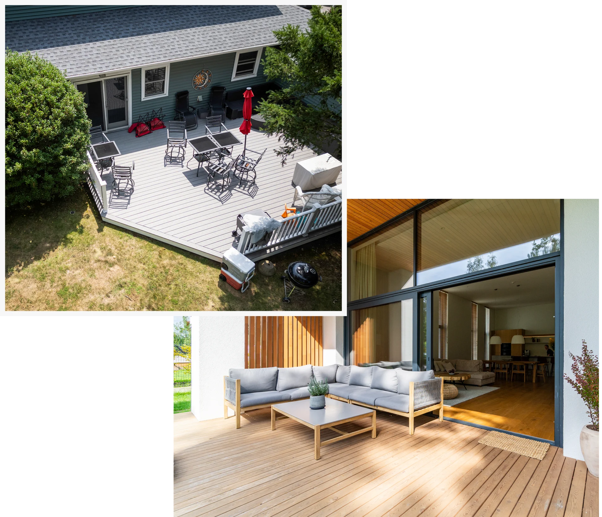 Cozy deck with outdoor furniture